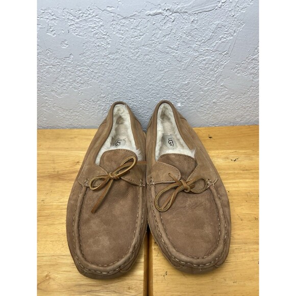 Ugg Men's Byron Brown Suede Wool Slip On Moc. Loafer Slipper Size 12 - Picture 1 of 11